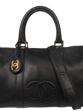 Chanel Black Calfskin 2way Duffle Handbag 196797
